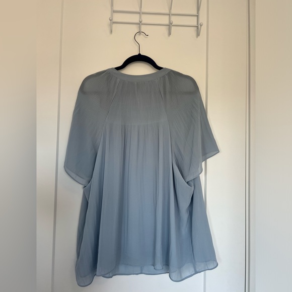 H&M Light Blue Pleated Blouse - Picture 9 of 9